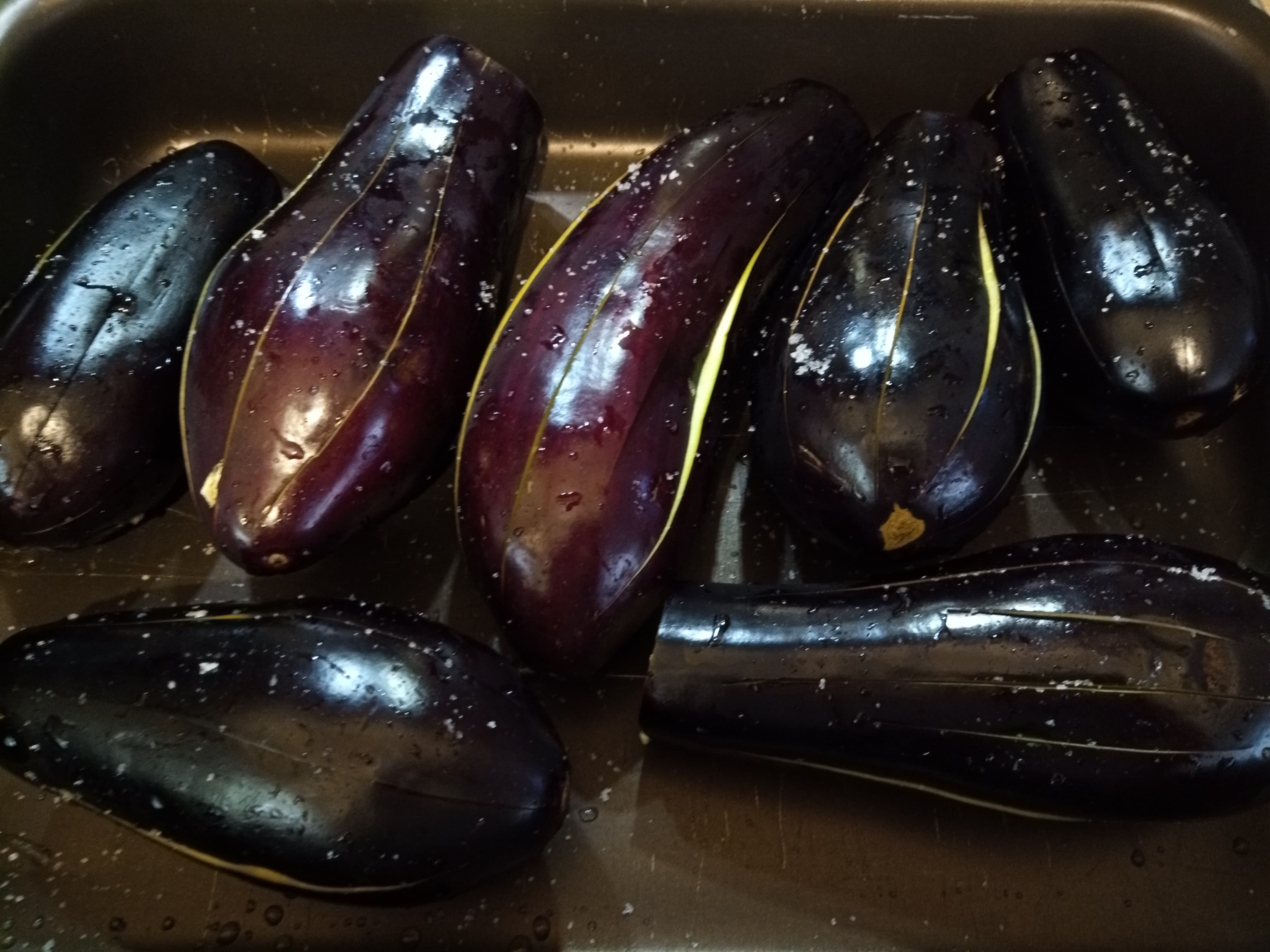 raw eggplants
